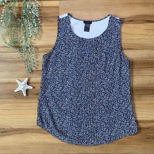 Ann Taylor Factory Women’s Pleated Floral Print Sleeveless Top, Size Small